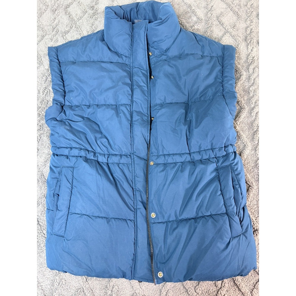 CALIA Women's Size S/M Long Puffer Vest Teal Oversized